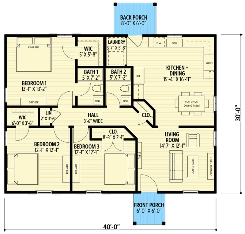 1200 sq ft house plans 3d 4