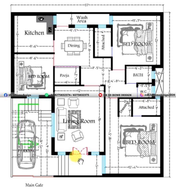 1600 sq feet house design 2