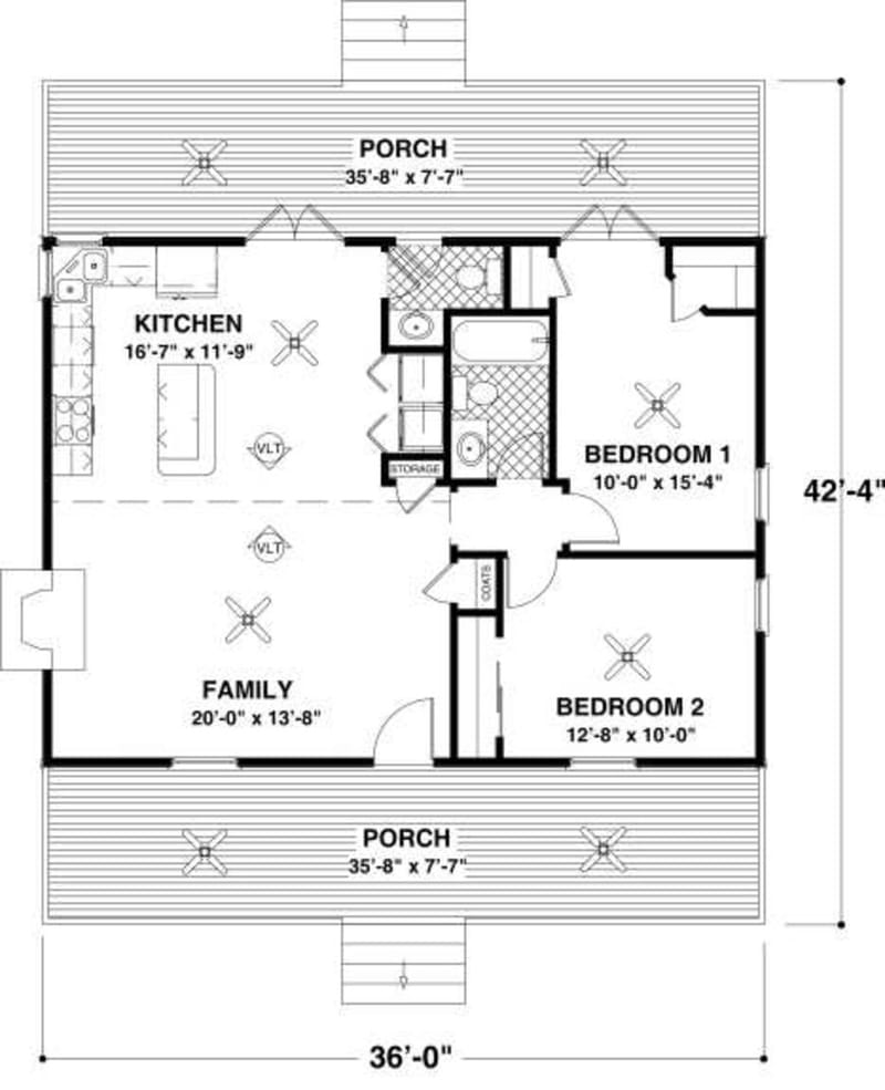 2 bed cottage floor plans 3