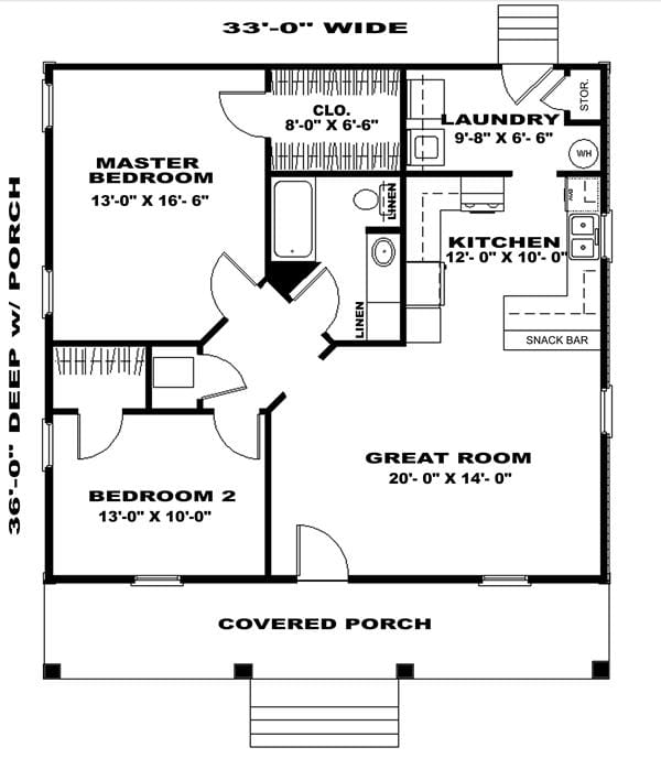 2 bedroom 1.5 bath house plans 2