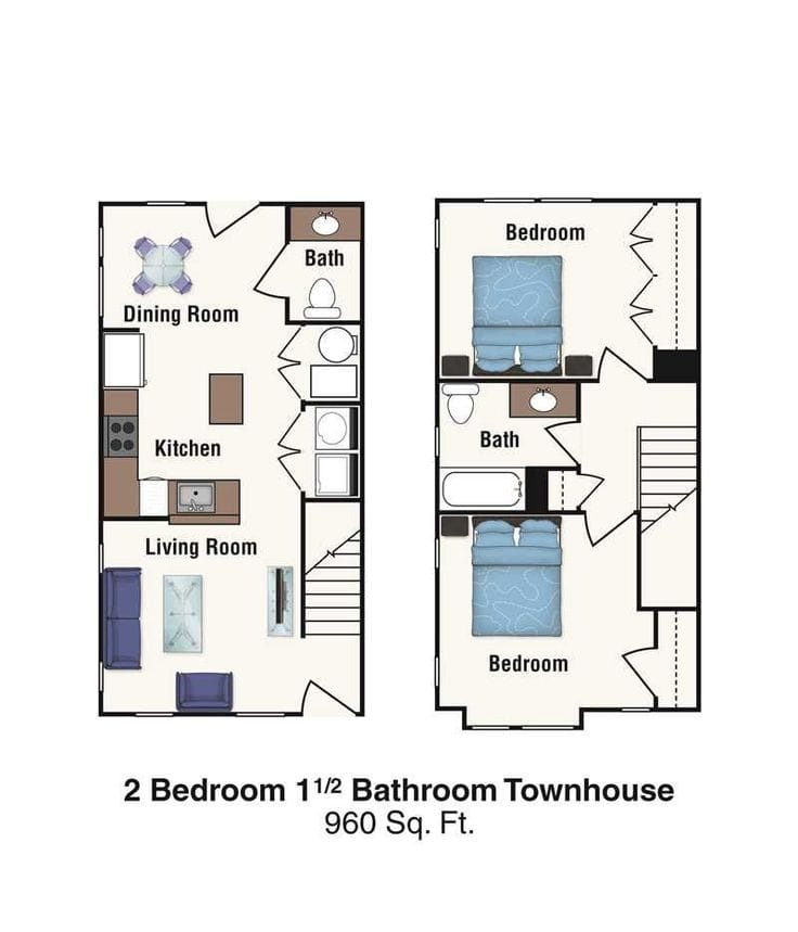 2 bedroom 1.5 bath house plans 4