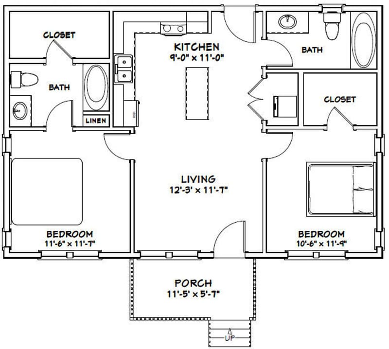 2 bedroom 1 bathroom house designs 4
