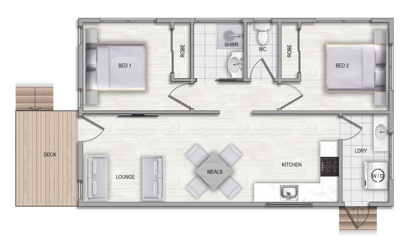 2 bedroom 1 kitchen 1 bathroom house plans 5
