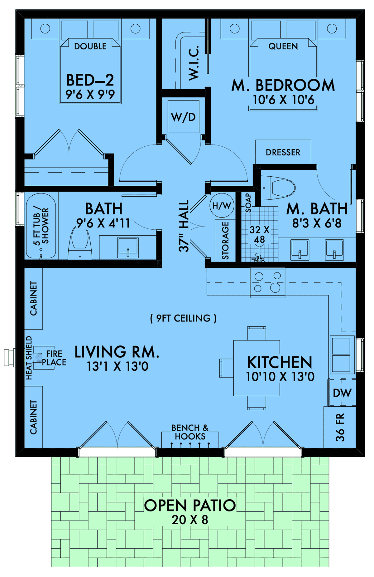 2 bedroom 2 bathroom house plans 3