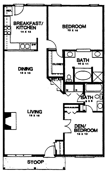 2 bedroom 2 bathroom plans 5