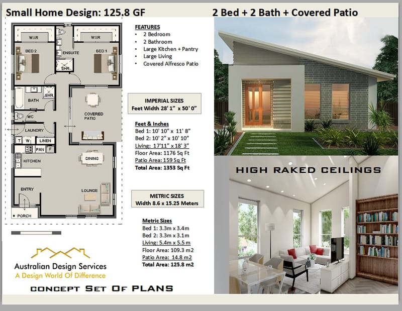 2 bedroom and 2 bathroom house 1