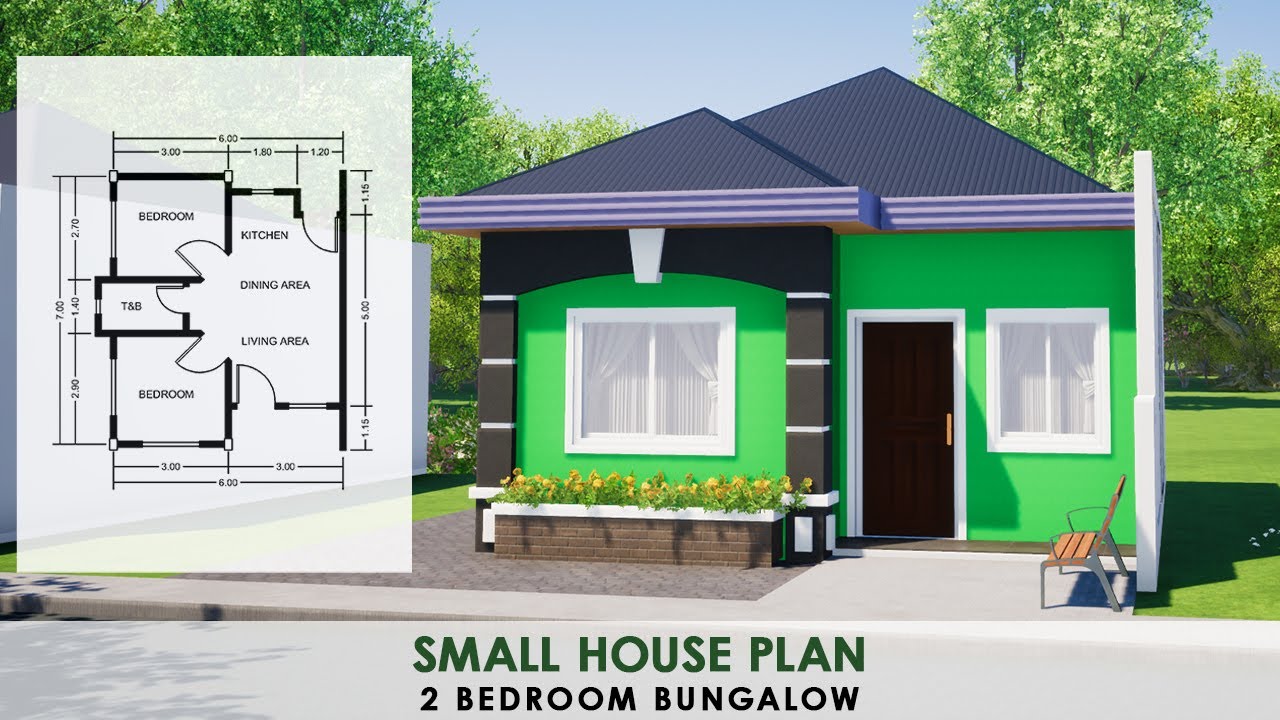 2 bedroom bungalow house plans 4