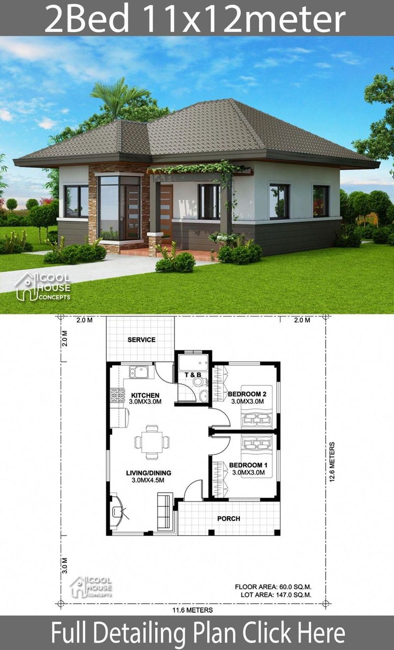 2 bedroom bungalow house plans 5