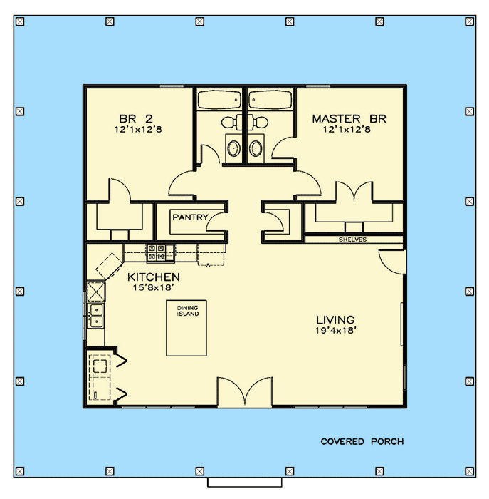 2 bedroom cottage floor plans 4
