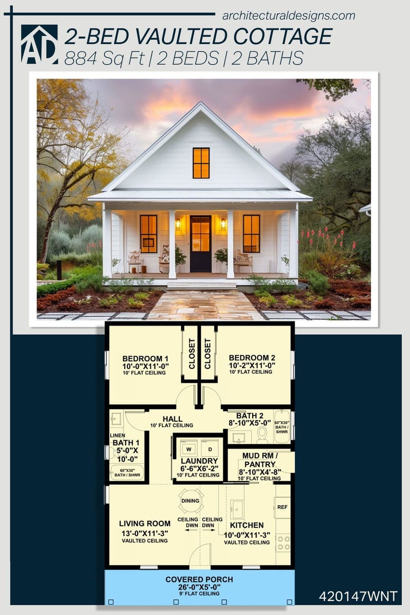2 bedroom cottage floor plans 4