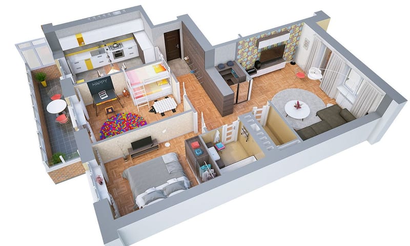 2 bedroom house floor plans 3