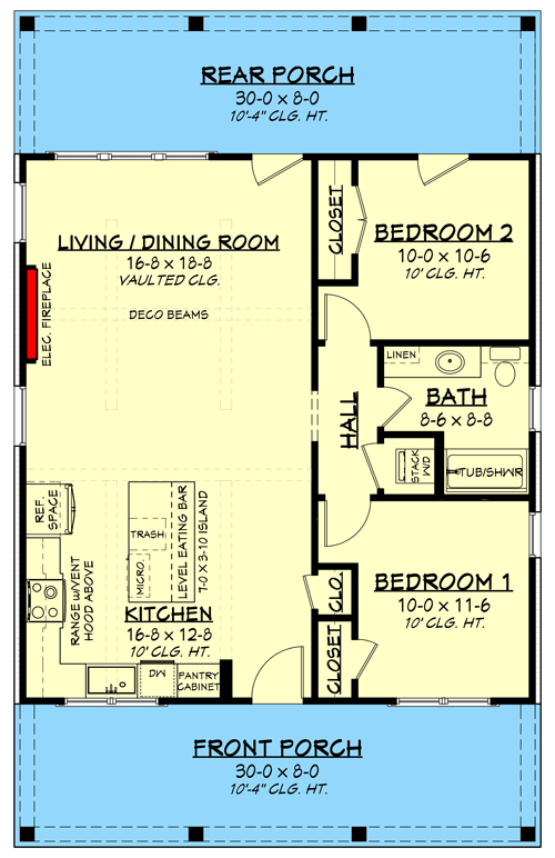 2 bedroom house plans single story 5