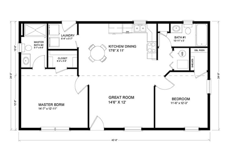 2 bedroom house plans under 1500 sq ft 4