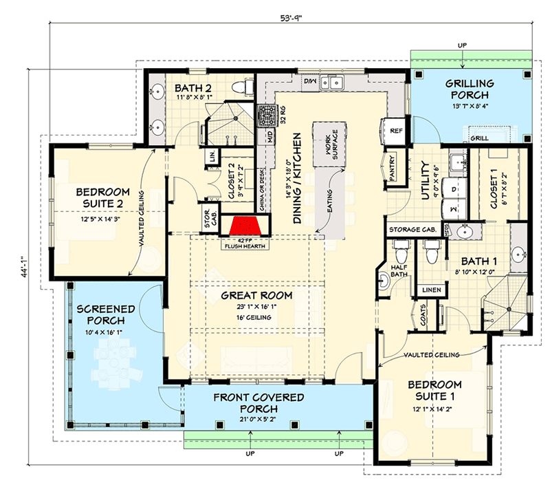 2 bedroom house plans with 2 master suites 2