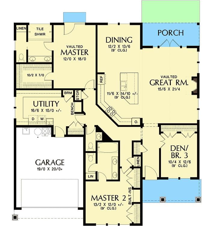 2 bedroom house plans with 2 master suites 5