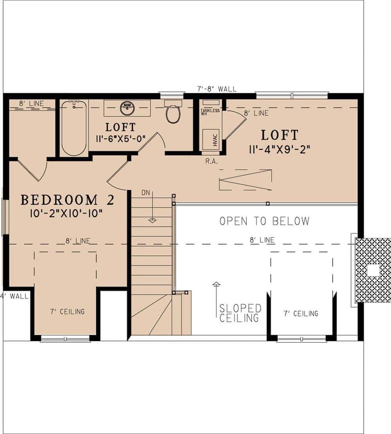 2 bedroom loft floor plans 2
