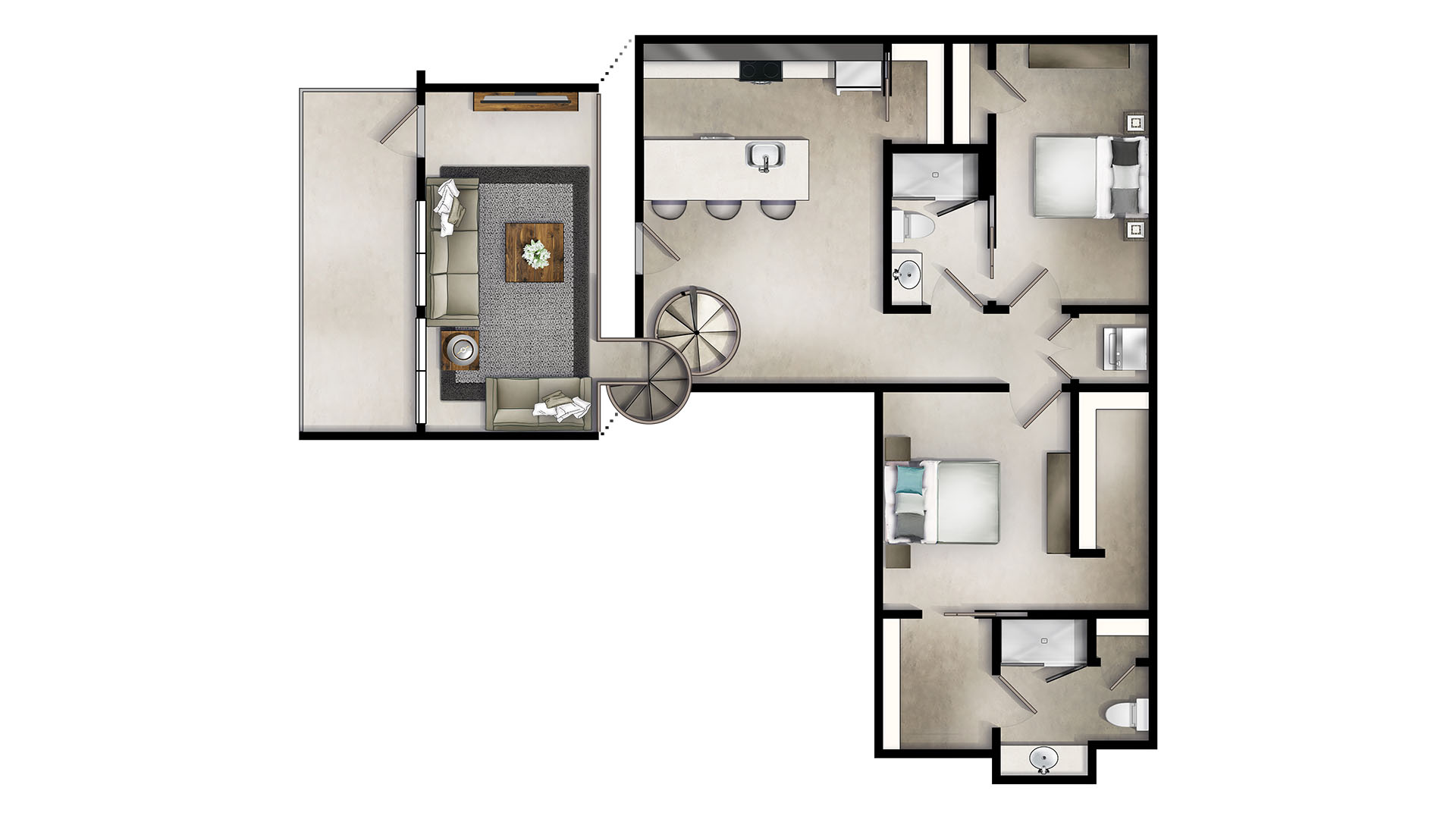 2 bedroom loft floor plans 2