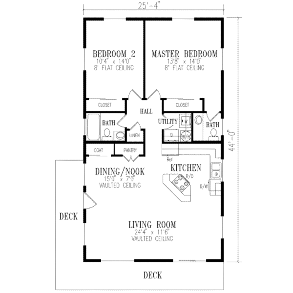 2 bedroom ranch house floor plans 2