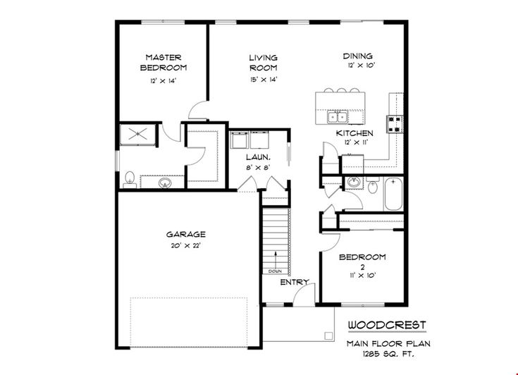2 bedroom ranch house floor plans 5