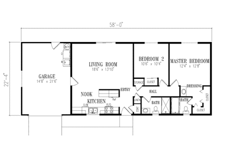 2 bedroom ranch style floor plans 3