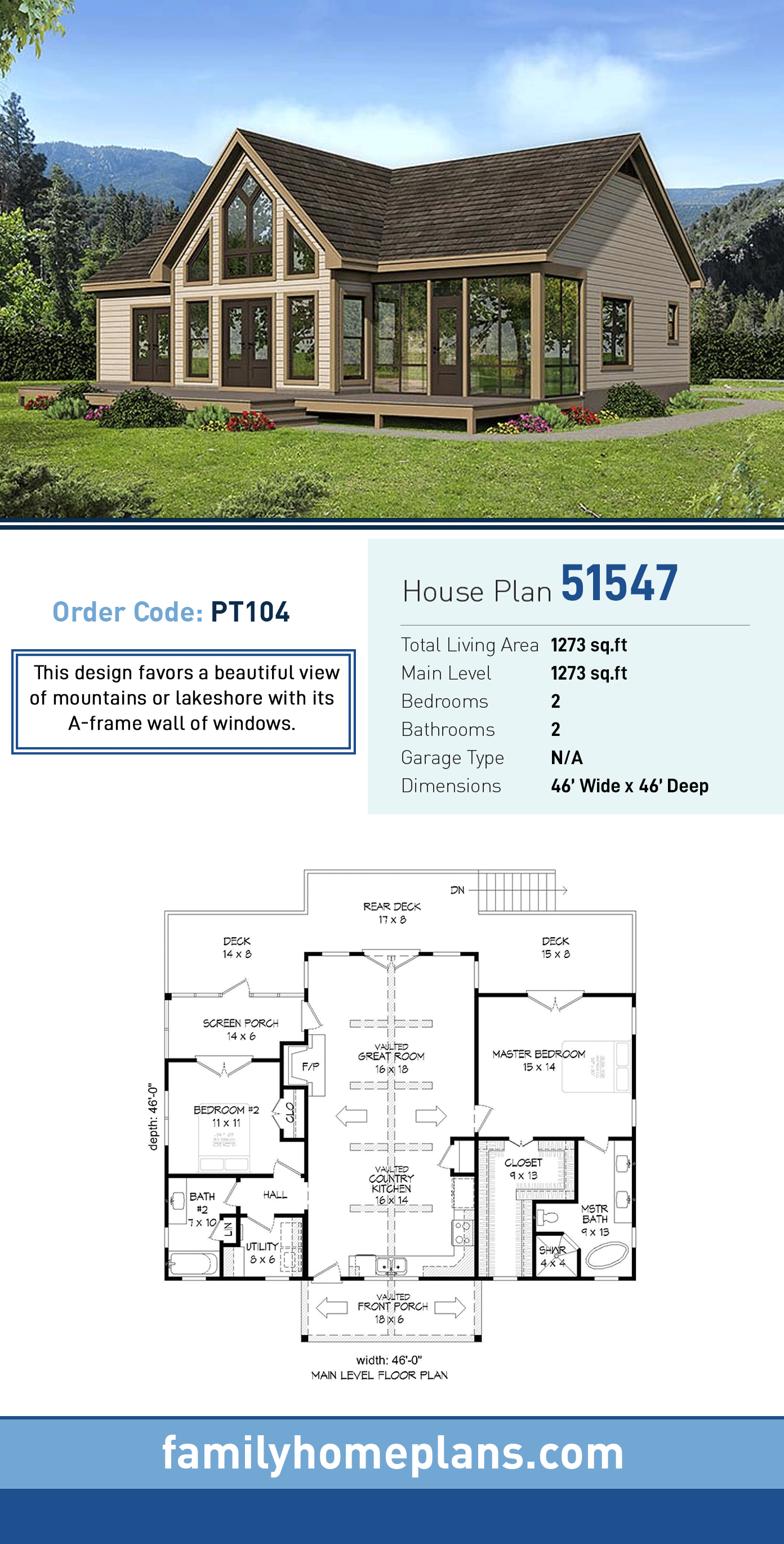 2 bedroom ranch style house plans 2