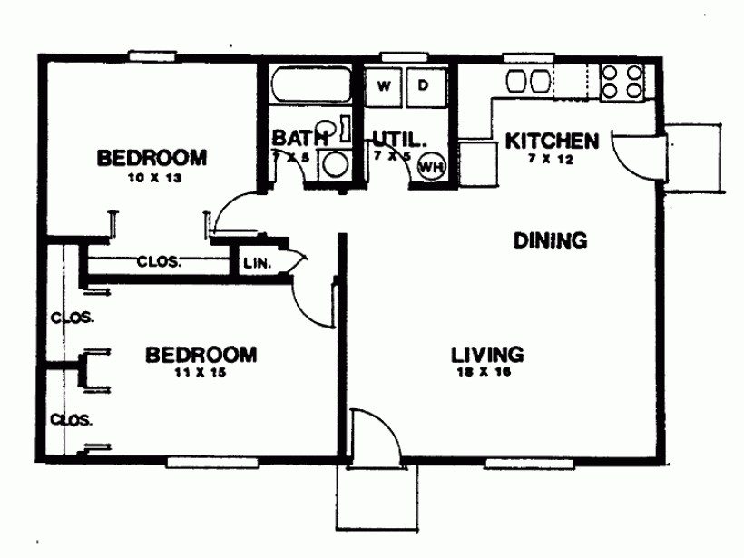 2 bedroom ranch style house plans 4