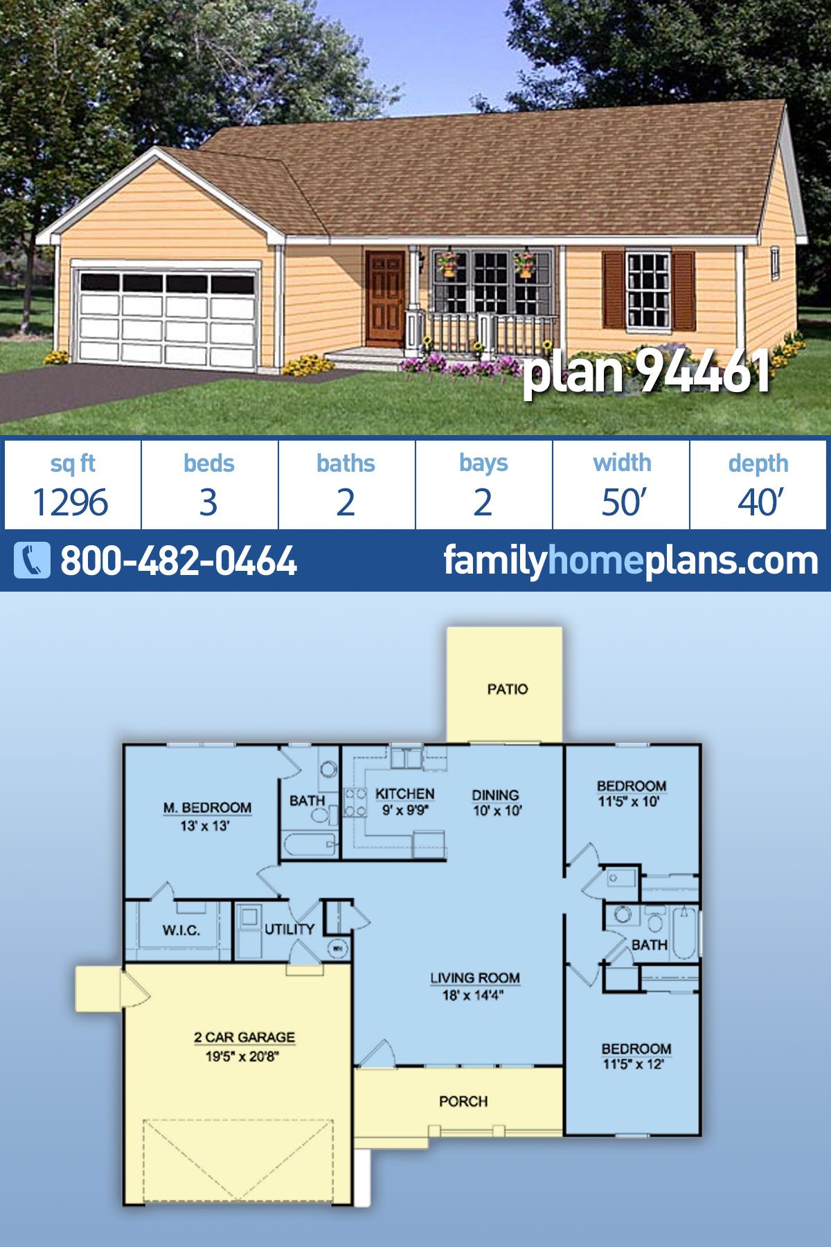 2 bedroom ranch style house plans 3