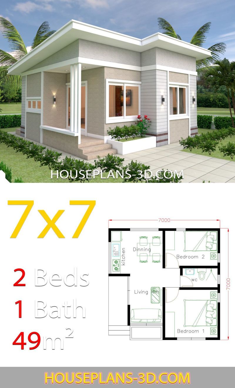2 bedroom tiny houses floor plans 2