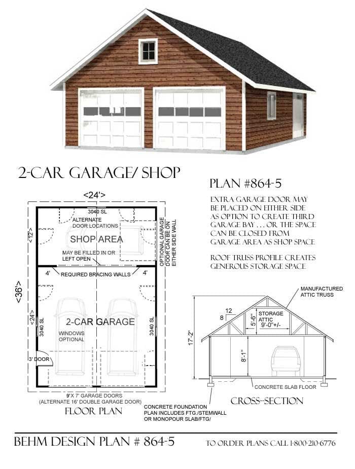 2 car garage plans free 2