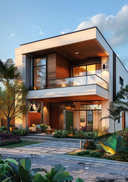 2 storey house designs with balcony 2