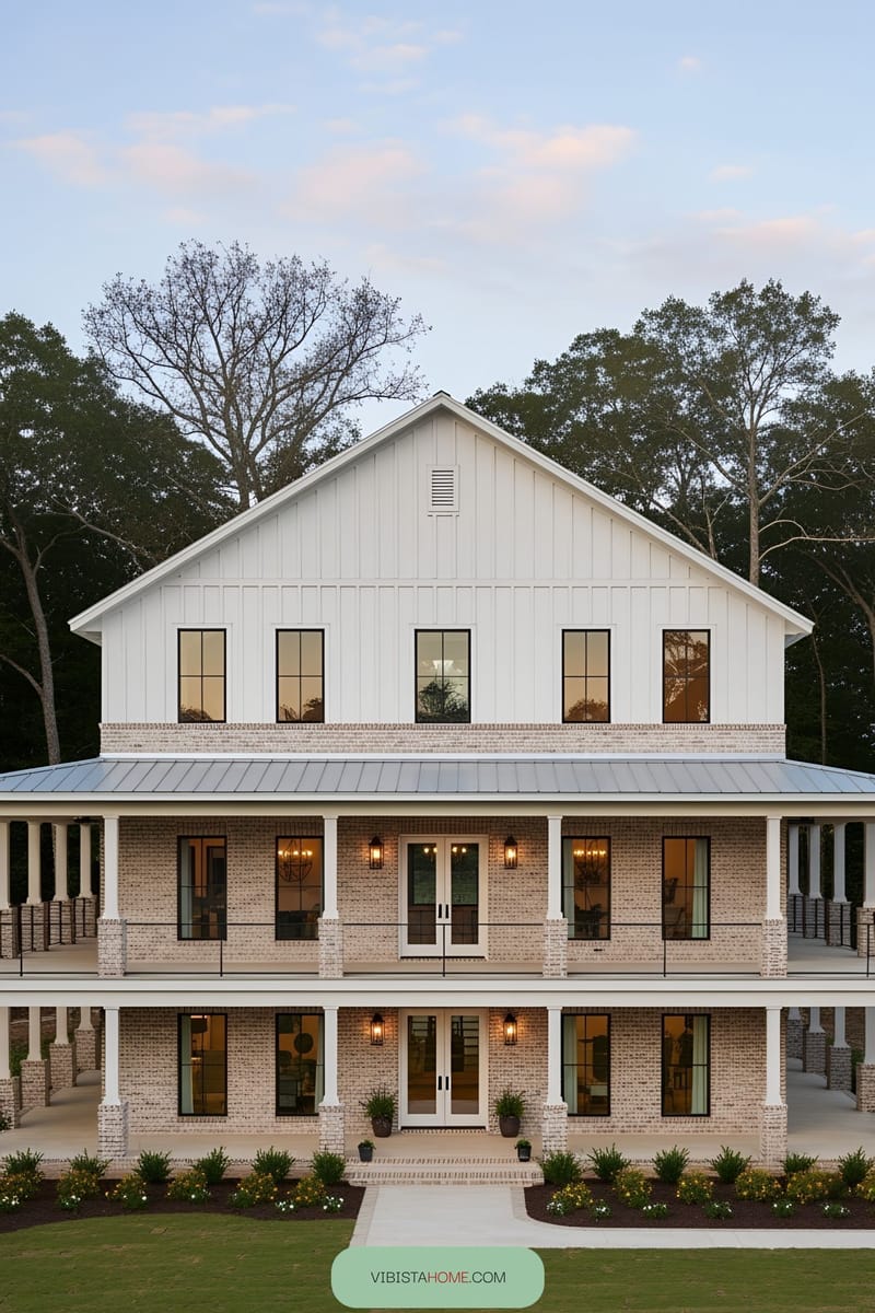 2 story barndominium with wrap around porch 3