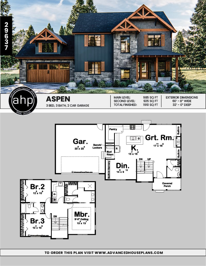 2 story cabin floor plans 3