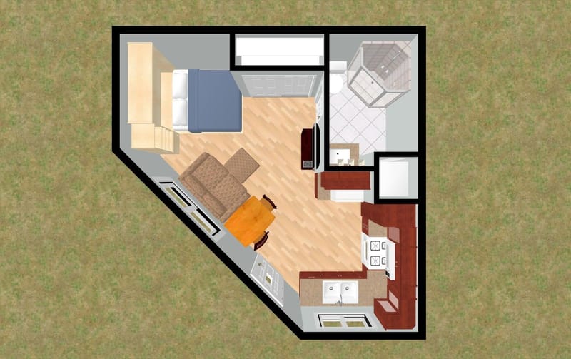 200 sq ft tiny house floor plan 2