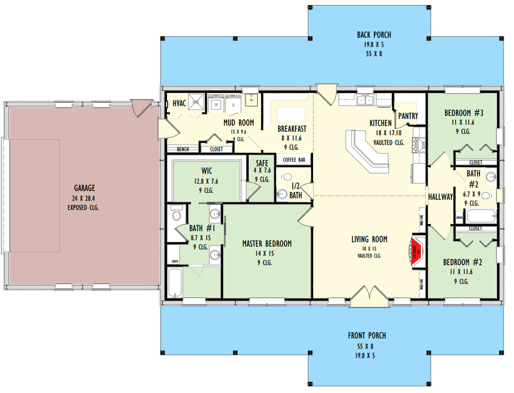 2000 sq ft barndominium floor plans 3 bedroom 4