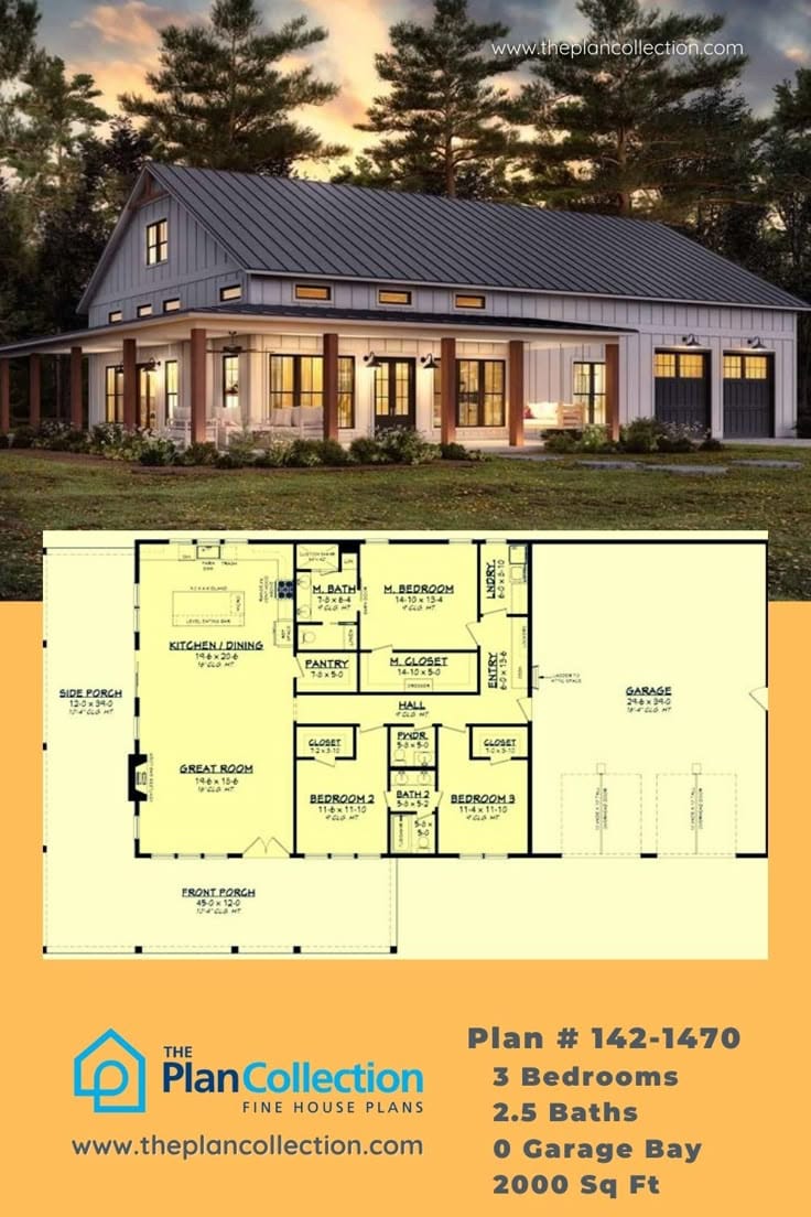 2000 sq ft barndominium floor plans 3 bedroom 3