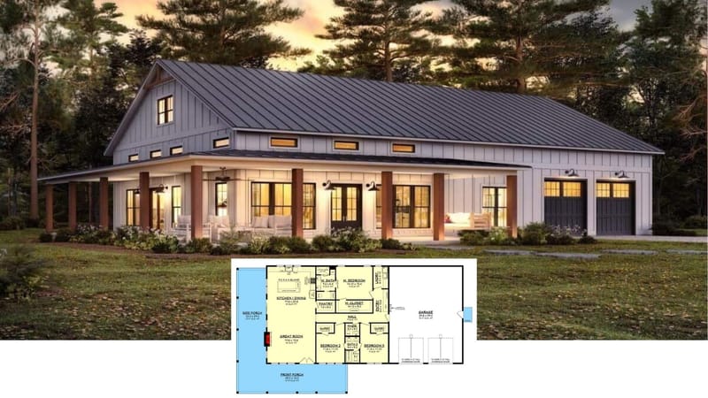 2000 sq ft barndominium floor plans 3 bedroom 5