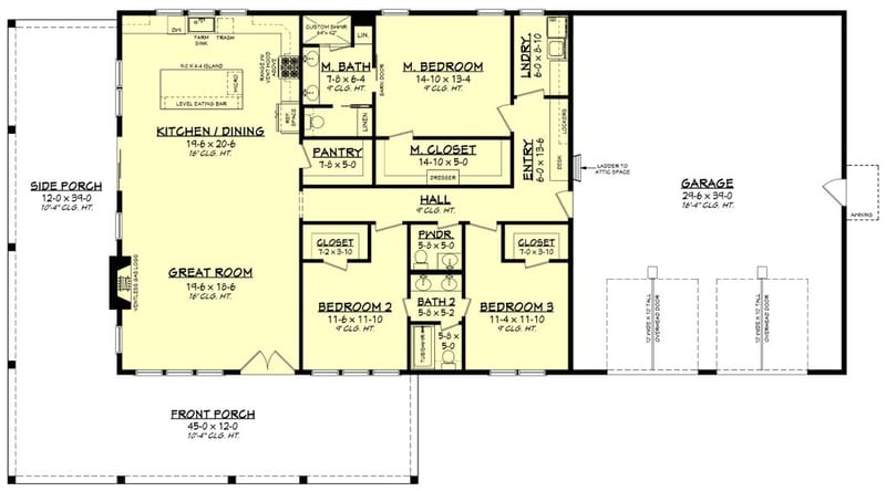 2000 sq ft barndominium floor plans 3 bedroom 1