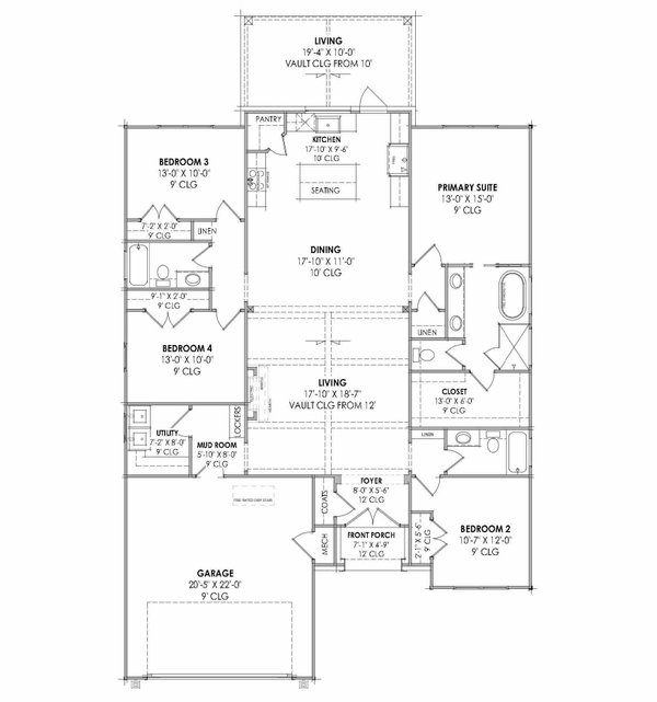 2000 sq ft house plans with 4 bedrooms 3