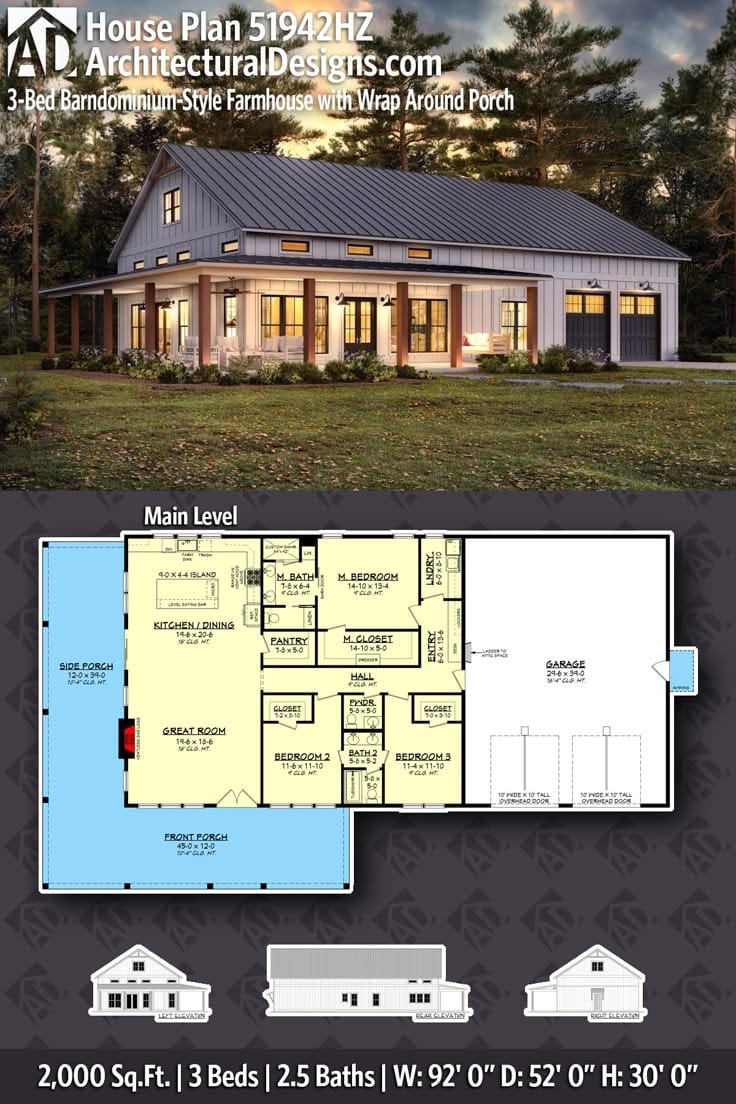 2000 square foot barndominium floor plans 2