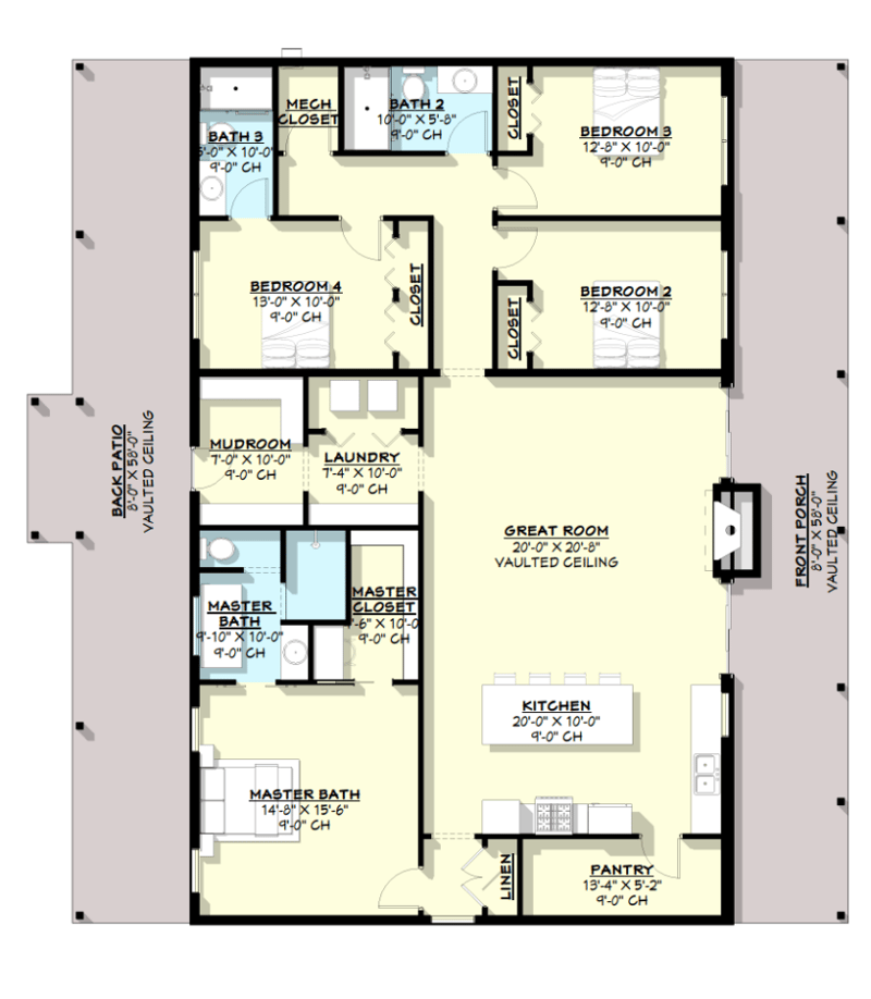 2000 square foot barndominium floor plans 1