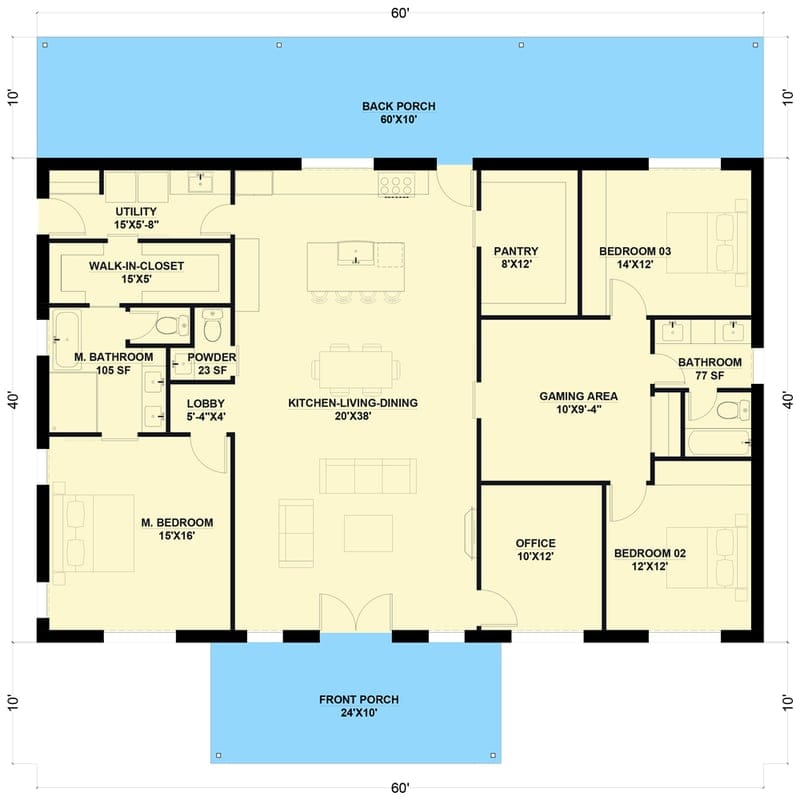 2400 square feet house plans 2