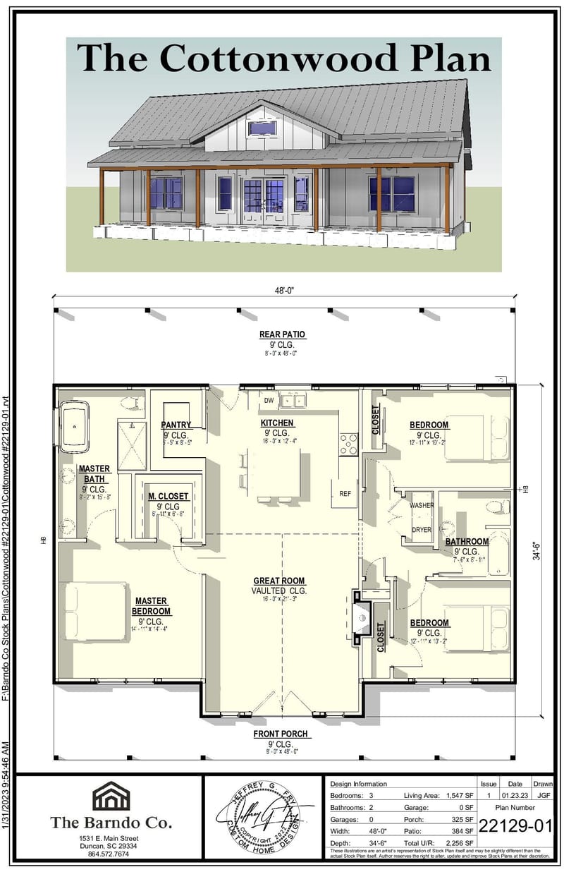 3 bed 2 bath barndominium plans 2
