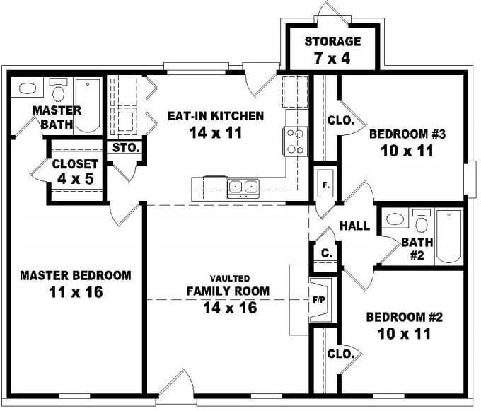 3 bed 2 bath home plans 5