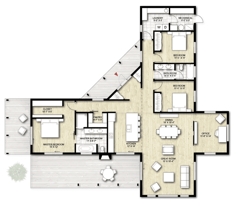 3 bed 3 bath floor plans 1