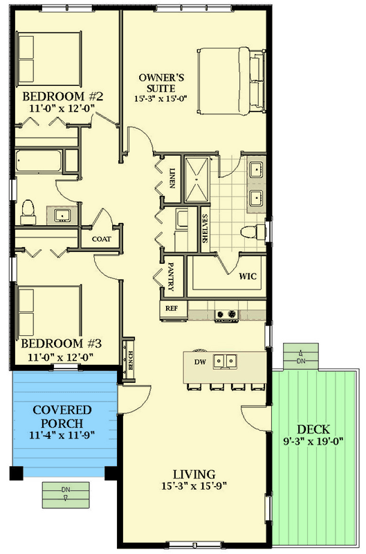 3 bed cottage floor plans 2