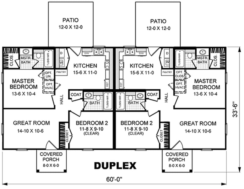 3 bed duplex house plans 2