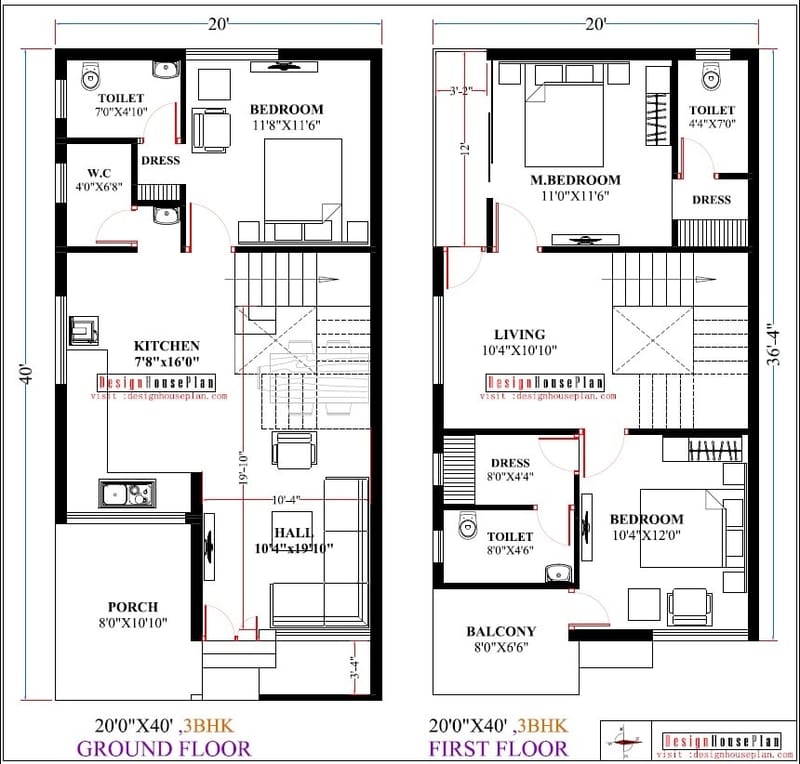 3 bed duplex house plans 3