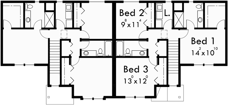 3 bed duplex house plans 4