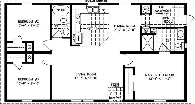3 bedroom 1000 sq ft house plans 2