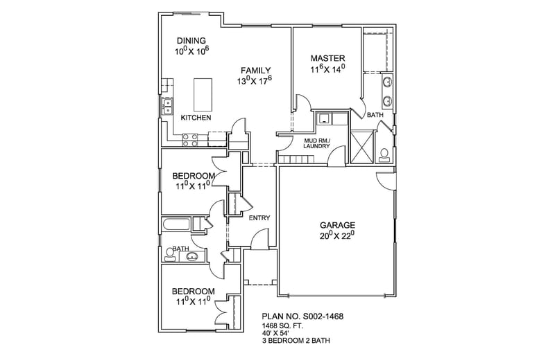 3 bedroom 2 bathroom house blueprints 3
